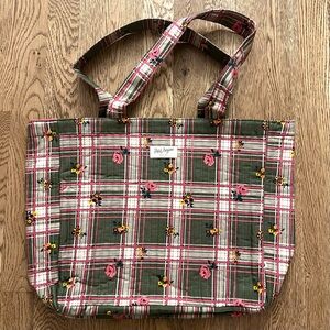 Sezane - Petit Sézane Green Pink Plaid Quilted Padded Tote